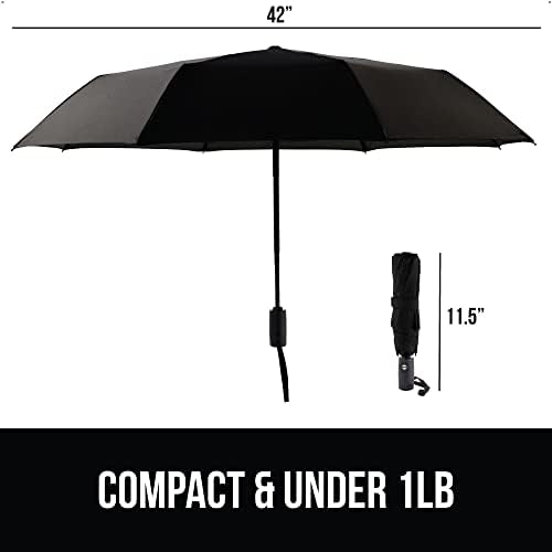 Gorilla Grip Windproof Compact Stick Umbrella for Rain, One-Click Automatic Open and Close, Strong Reinforced Fiberglass Ribs, Easily Collapsible, Lightweight Portable Umbrellas for Travel - Image 5