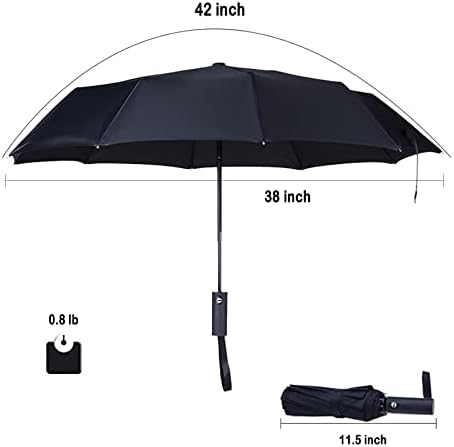NPCQUN Travel Essentials Umbrella Windproof Compact Collapsible Light, Automatic, Strong and Portable, Wind Resistant, Folding Small Umbrella for Rain - Image 7