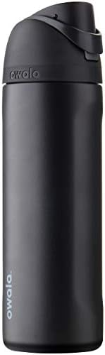 Owala FreeSip Insulated Stainless Steel Water Bottle with Straw for Sports and Travel, BPA-Free, 24-oz, Very, Very Dark