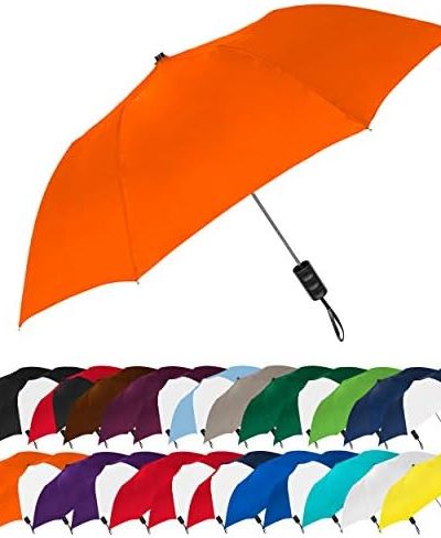 STROMBERGBRAND UMBRELLAS Spectrum Popular Style 16" Automatic Open Umbrella Light Weight Travel Folding Umbrella for Men and Women, (Orange)