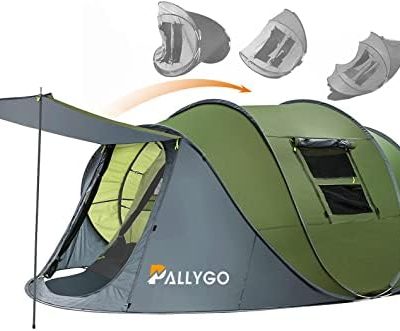 PALLYGO Easy Pop Up Tent 6 Person Tents for Camping Traveling Double Layer Waterproof Instant Family Camping Tents People Man Popup Tent Space for 2/3/4/5/6